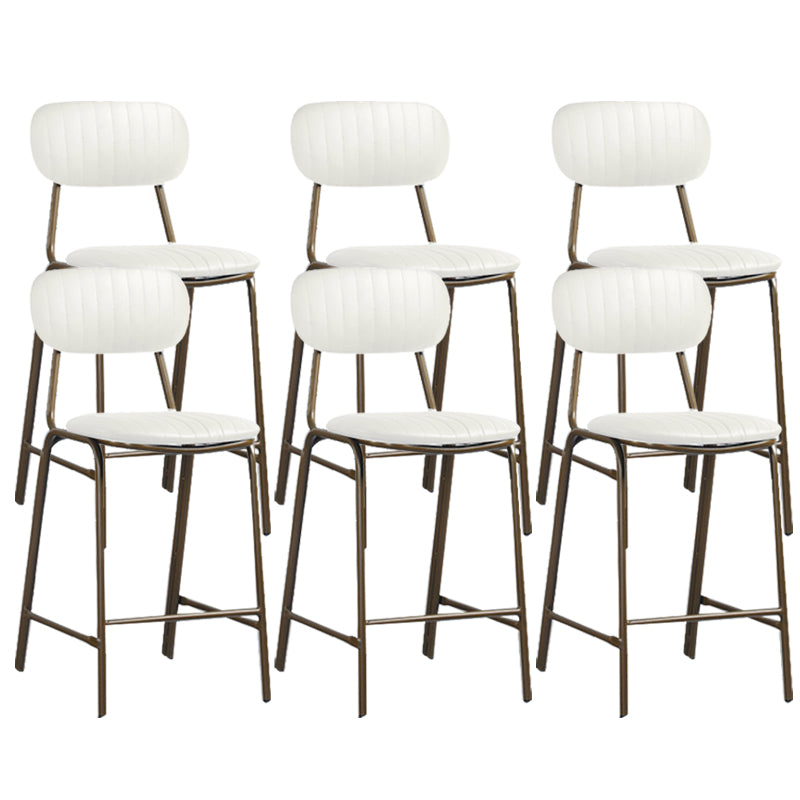 Modern Leather Bar Stool Backrest Counter Stool for Living Room