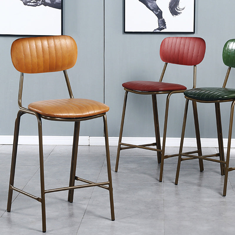 Modern Leather Bar Stool Backrest Counter Stool for Living Room