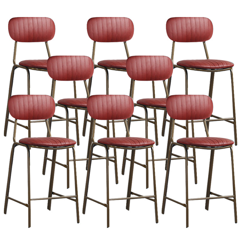 Modern Leather Bar Stool Backrest Counter Stool for Living Room