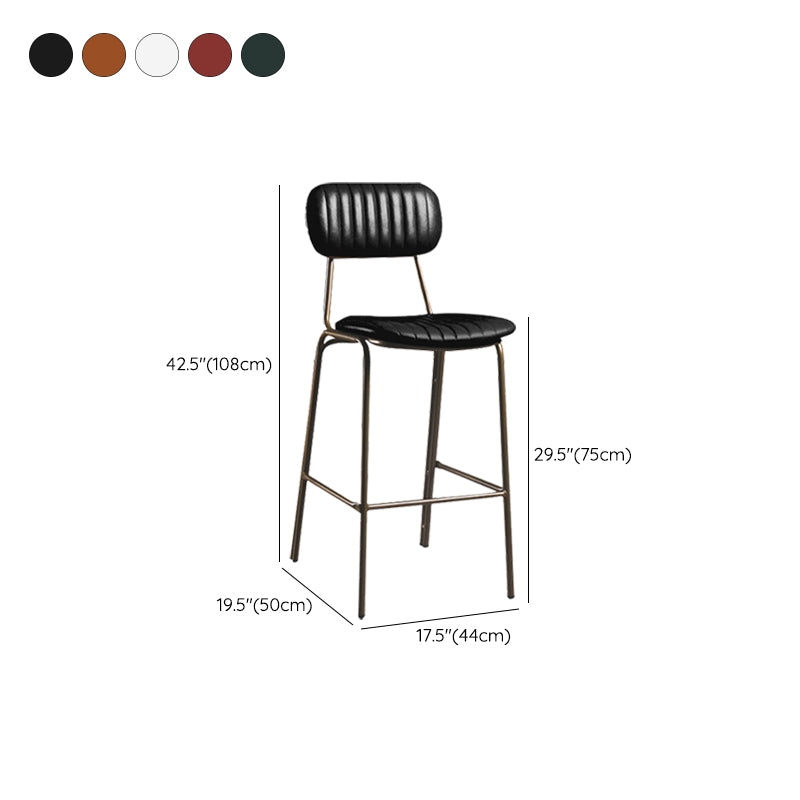 Modern Leather Bar Stool Backrest Counter Stool for Living Room