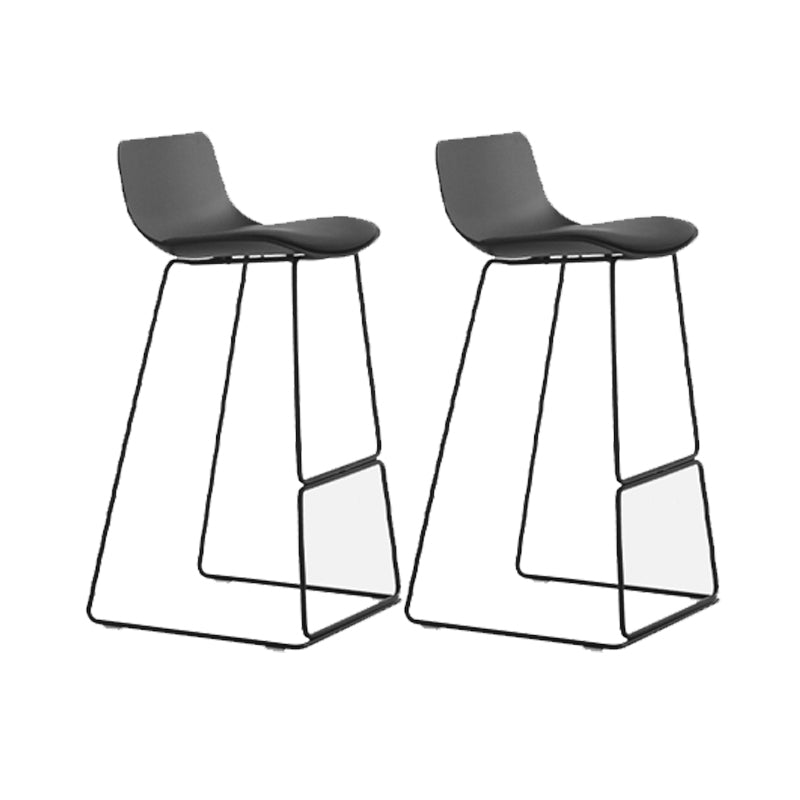 Industrial Indoor Armless Stool Plastic Bar Stool with Upholstered