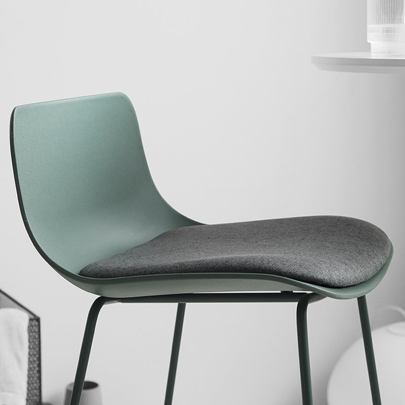 Industrial Indoor Armless Stool Plastic Bar Stool with Upholstered