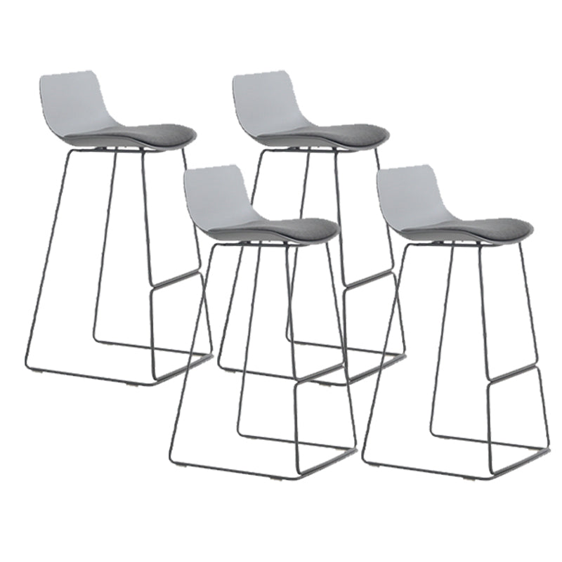 Industrial Indoor Armless Stool Plastic Bar Stool with Upholstered
