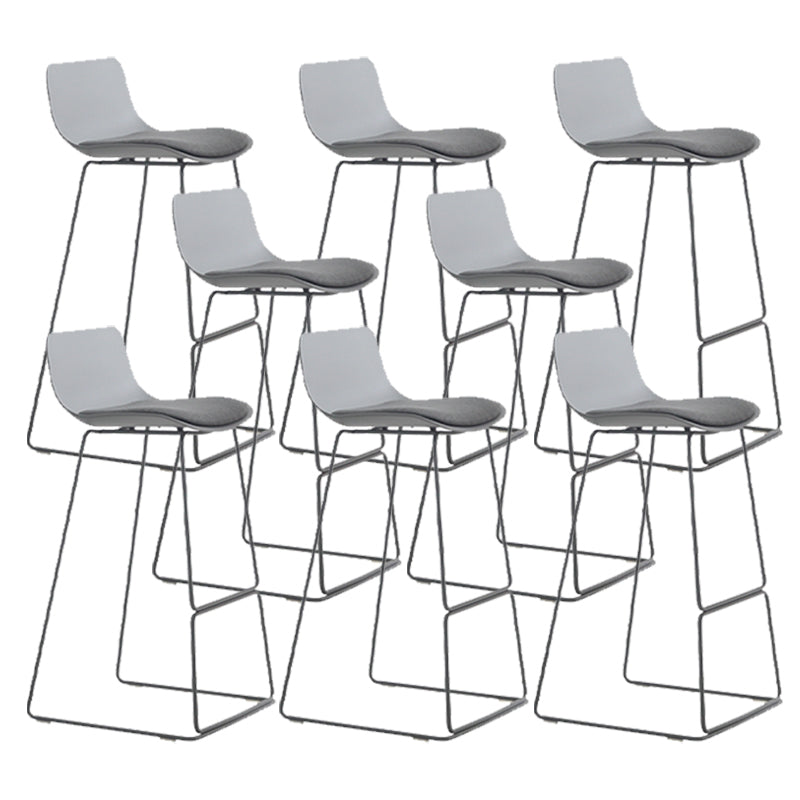 Industrial Indoor Armless Stool Plastic Bar Stool with Upholstered