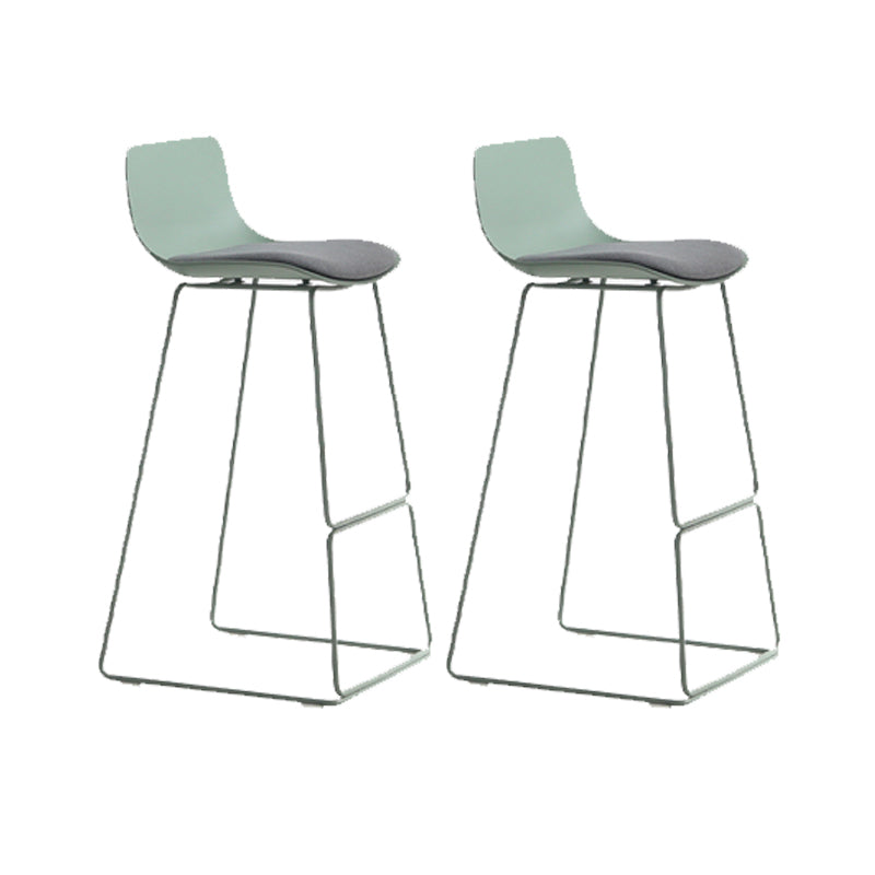 Industrial Indoor Armless Stool Plastic Bar Stool with Upholstered