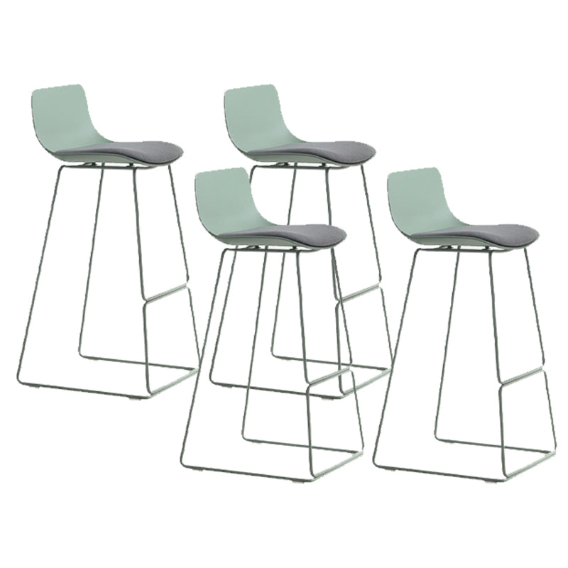 Industrial Indoor Armless Stool Plastic Bar Stool with Upholstered
