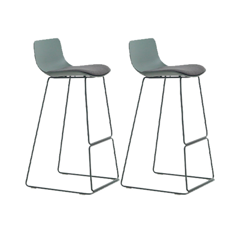 Industrial Indoor Armless Stool Plastic Bar Stool with Upholstered