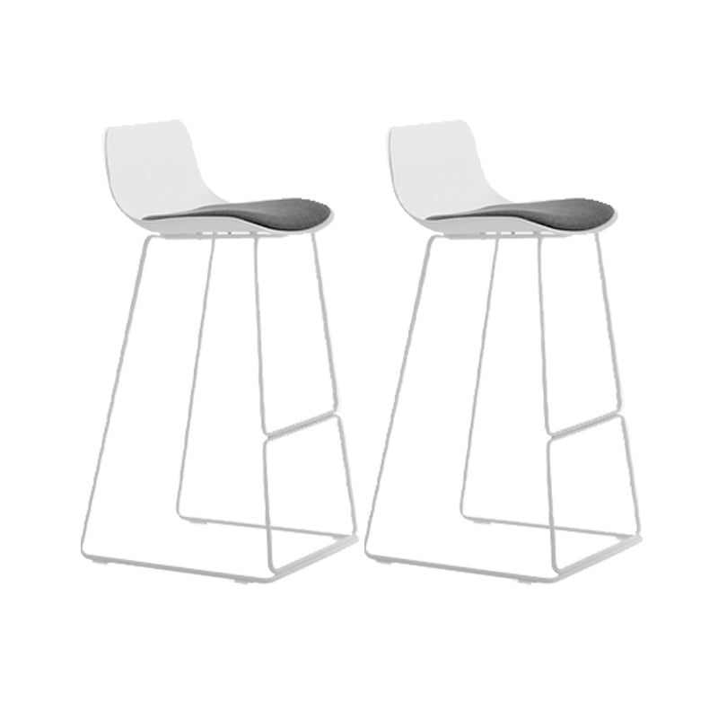 Industrial Indoor Armless Stool Plastic Bar Stool with Upholstered