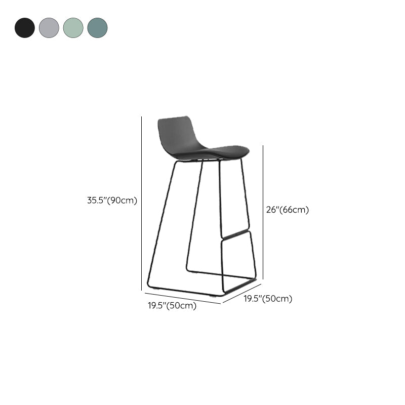 Industrial Indoor Armless Stool Plastic Bar Stool with Upholstered