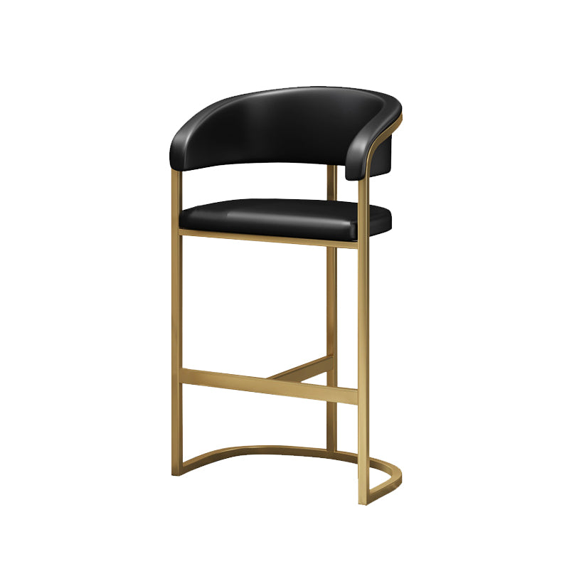 Glam Style Leather Bar Stool Backrest Counter Stool for Bristol