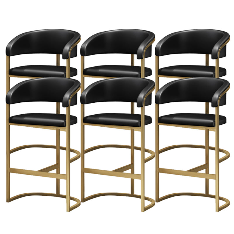 Glam Style Leather Bar Stool Backrest Counter Stool for Bristol