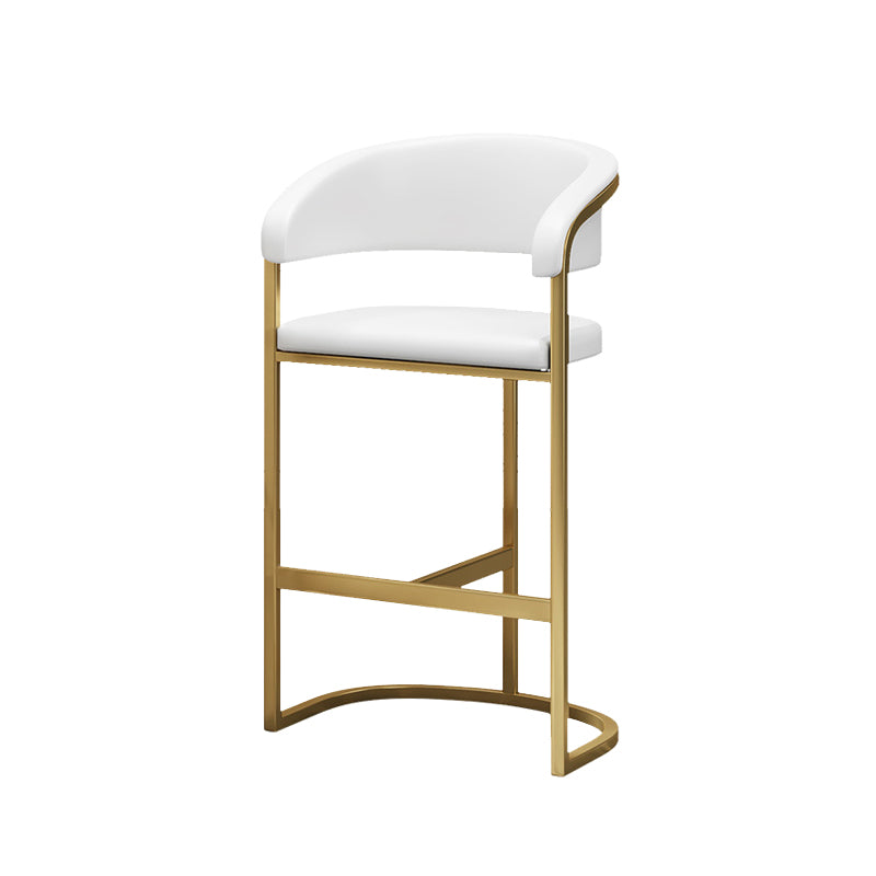 Glam Style Leather Bar Stool Backrest Counter Stool for Bristol