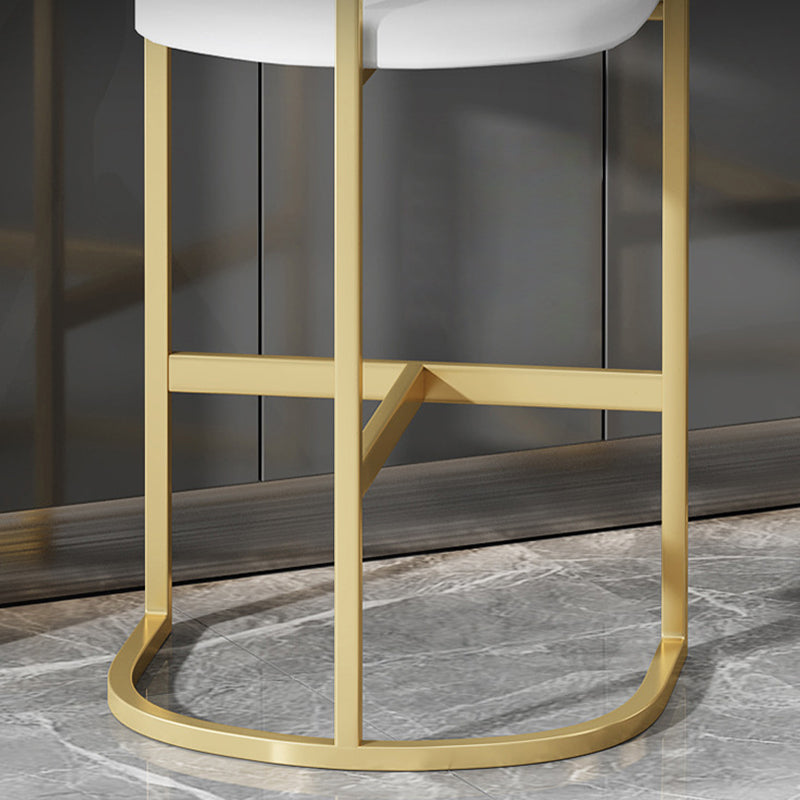 Glam Style Leather Bar Stool Backrest Counter Stool for Bristol