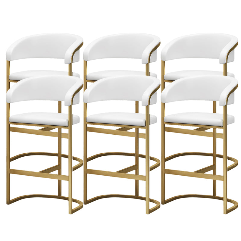 Glam Style Leather Bar Stool Backrest Counter Stool for Bristol