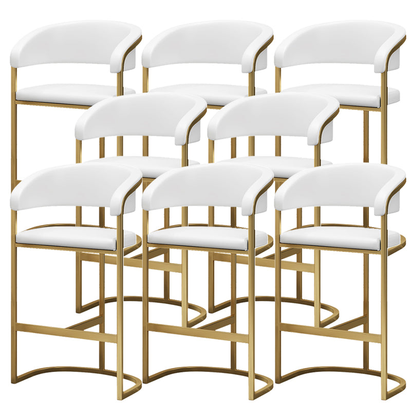 Glam Style Leather Bar Stool Backrest Counter Stool for Bristol