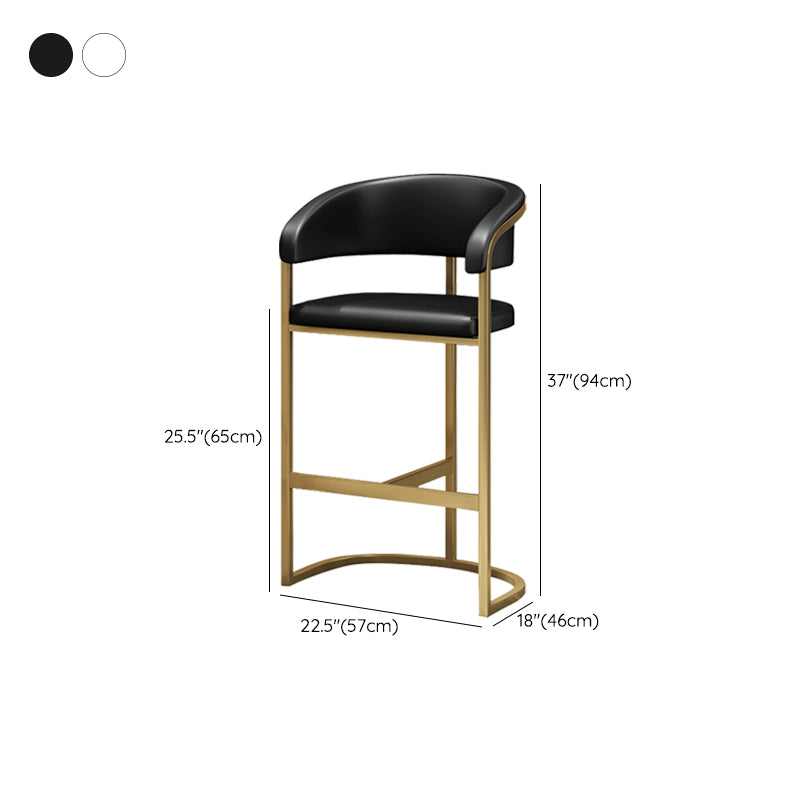 Glam Style Leather Bar Stool Backrest Counter Stool for Bristol