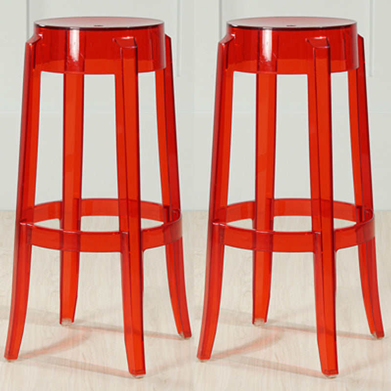 Industrial Backless Round Seat Acrylic Armless Bar Stool for Living Room