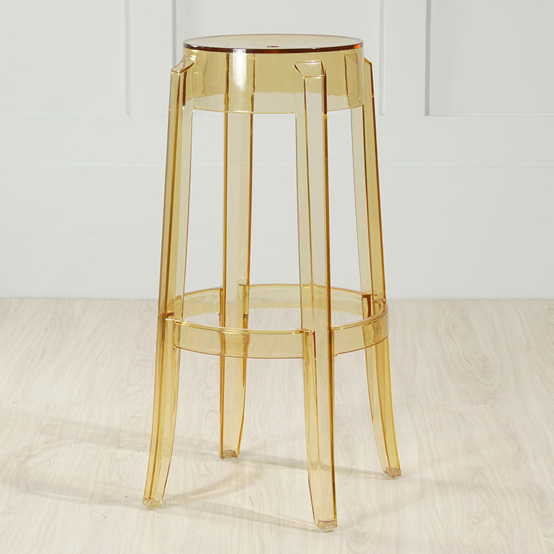 Industrial Backless Round Seat Acrylic Armless Bar Stool for Living Room