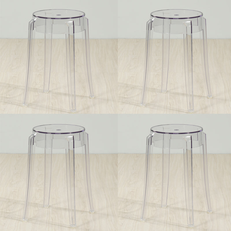Industrial Backless Round Seat Acrylic Armless Bar Stool for Living Room
