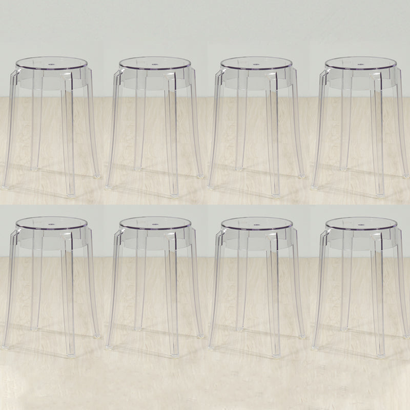 Industrial Backless Round Seat Acrylic Armless Bar Stool for Living Room