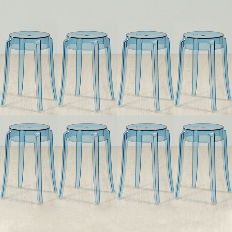 Industrial Backless Round Seat Acrylic Armless Bar Stool for Living Room