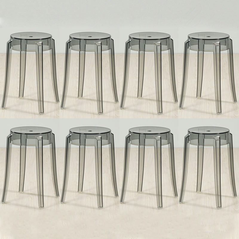 Industrial Backless Round Seat Acrylic Armless Bar Stool for Living Room