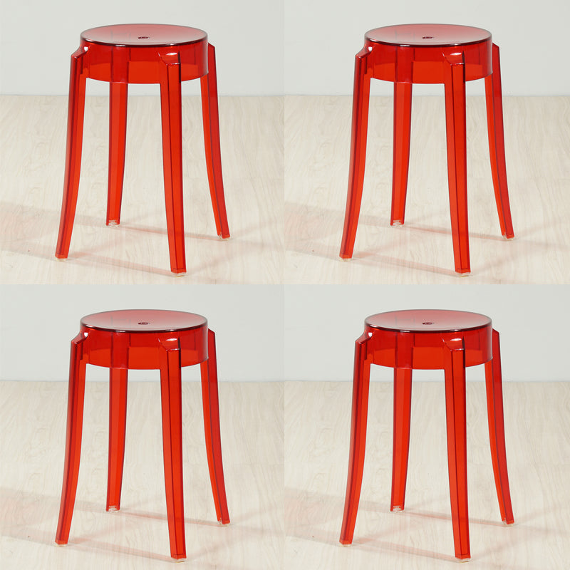 Industrial Backless Round Seat Acrylic Armless Bar Stool for Living Room