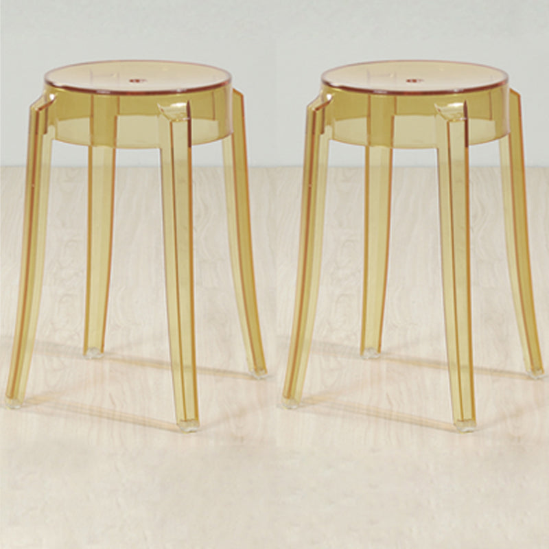 Industrial Backless Round Seat Acrylic Armless Bar Stool for Living Room