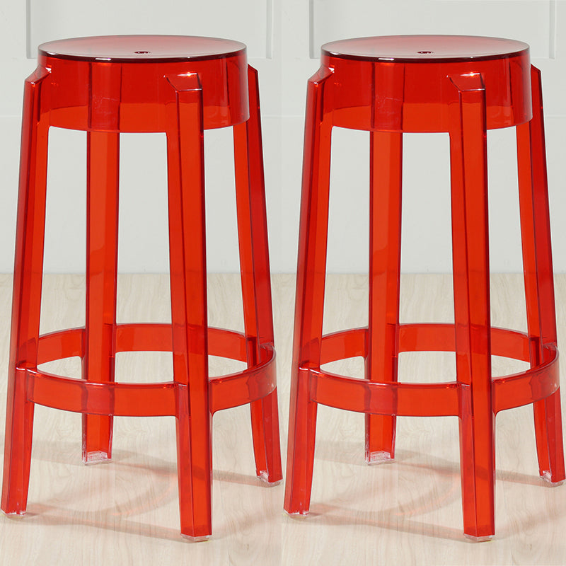 Industrial Backless Round Seat Acrylic Armless Bar Stool for Living Room