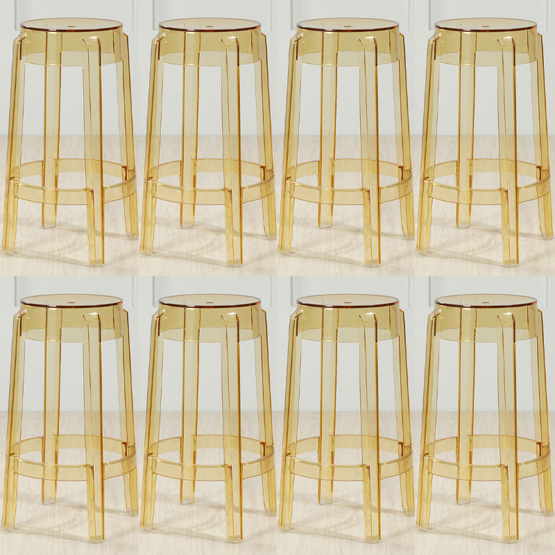 Industrial Backless Round Seat Acrylic Armless Bar Stool for Living Room