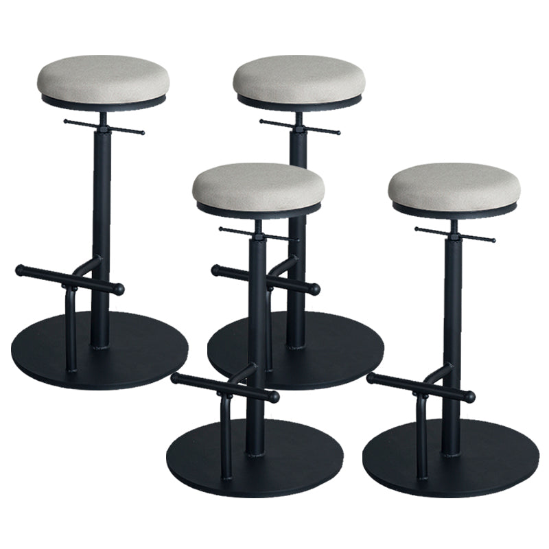 Metal Adjustable Height Bar Stool Industrial Armless Bar Stool with Footrest