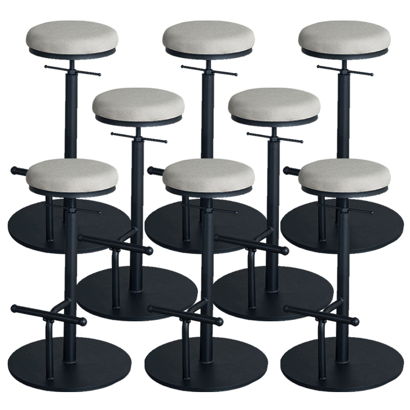 Metal Adjustable Height Bar Stool Industrial Armless Bar Stool with Footrest