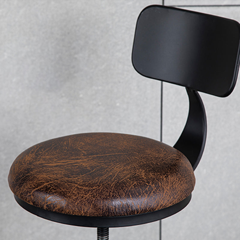 Metal Adjustable Height Bar Stool Industrial Armless Bar Stool with Footrest