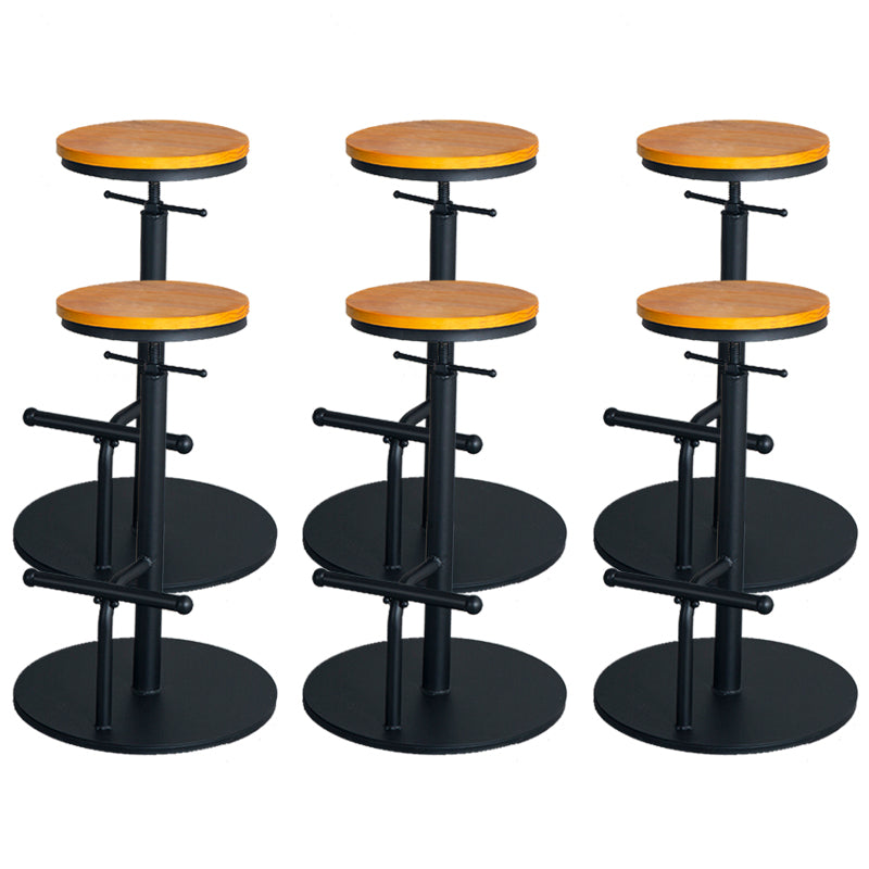 Metal Adjustable Height Bar Stool Industrial Armless Bar Stool with Footrest
