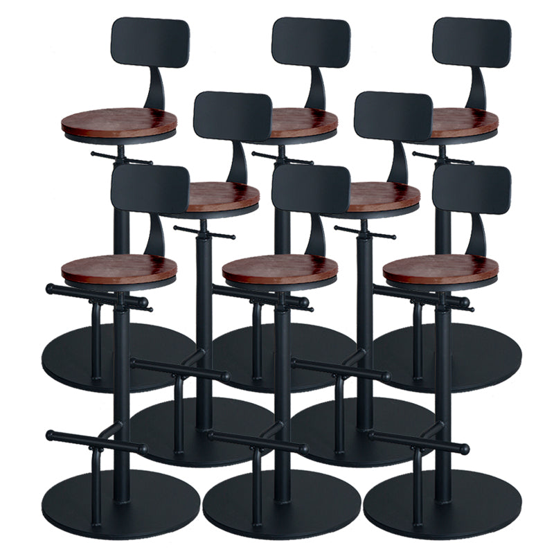 Metal Adjustable Height Bar Stool Industrial Armless Bar Stool with Footrest