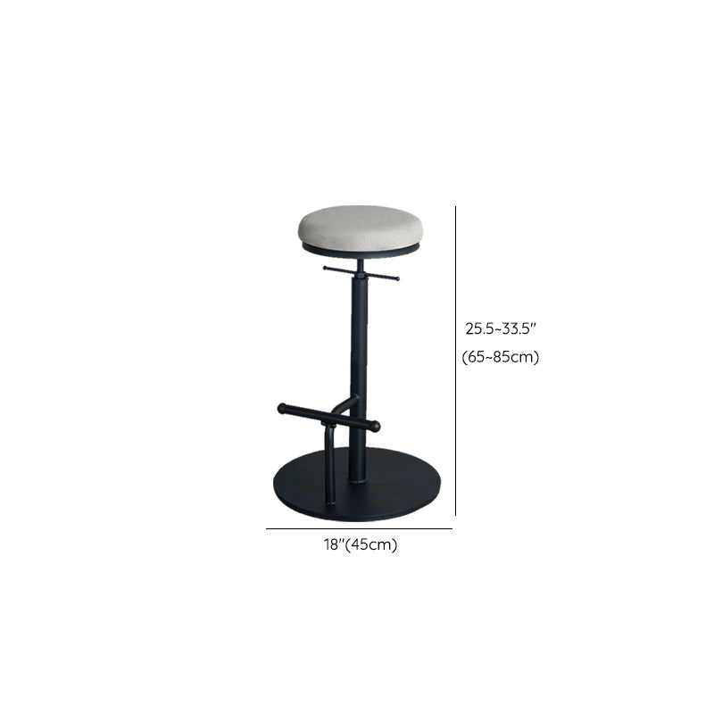 Metal Adjustable Height Bar Stool Industrial Armless Bar Stool with Footrest