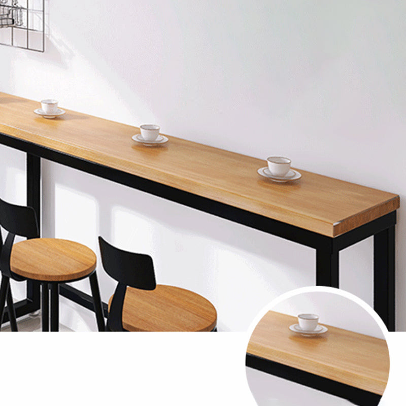 Industrial Bar Table Bar Height Rectangle Solid Wood Pub Table for Home