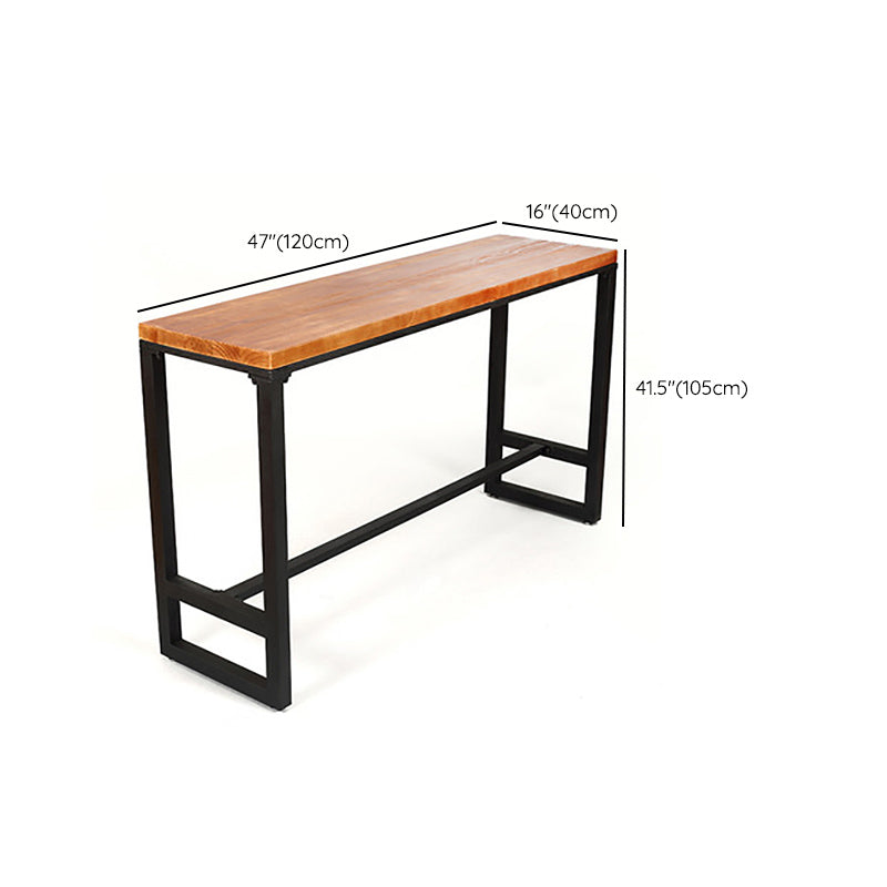 Wood Top Table Industrial Style Bistro Pub Table for Dining Room