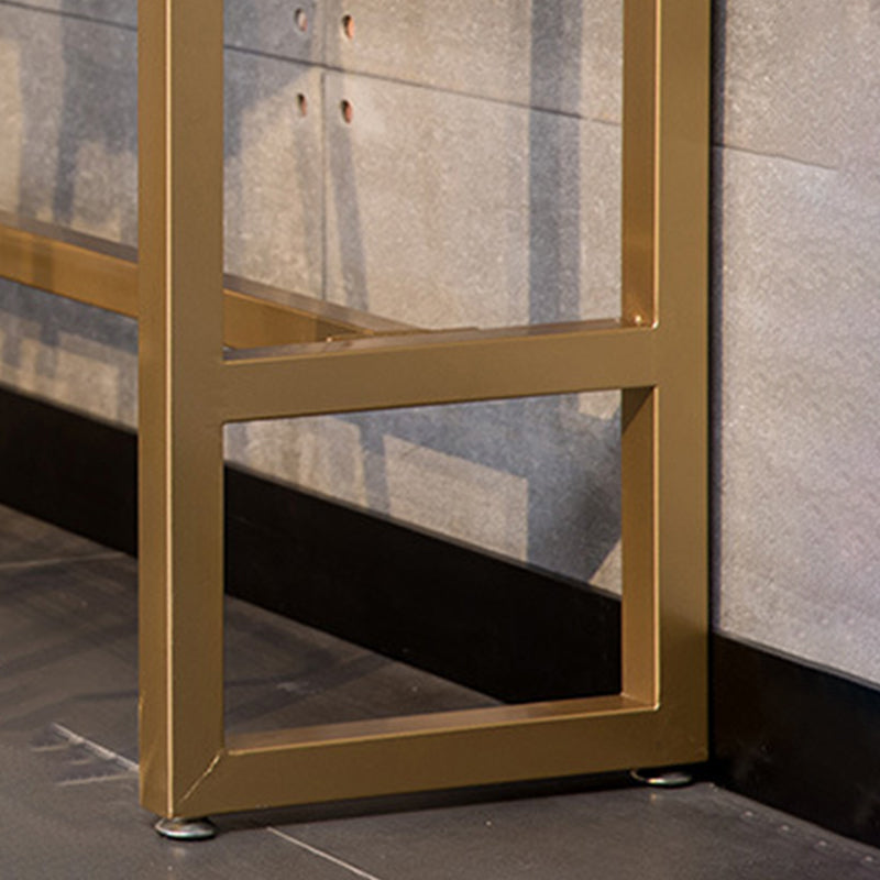 Modern Bar-height Table FauxMarble Top Bistro Bar Table with Metal Base