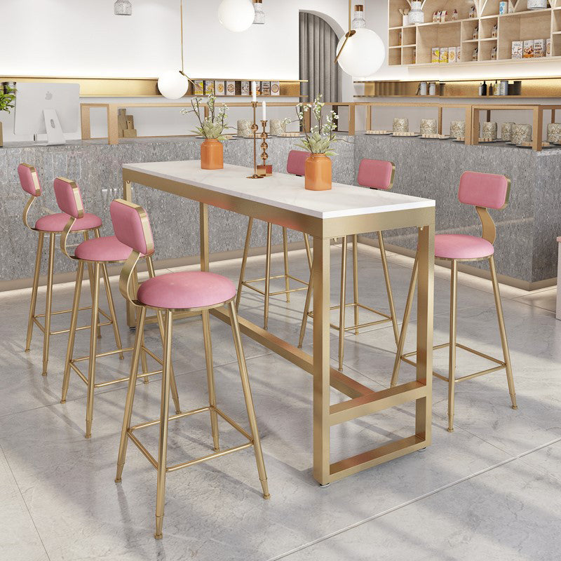 Modern Bar Height Table Metal Base Bistro Pub Table for Patio Use