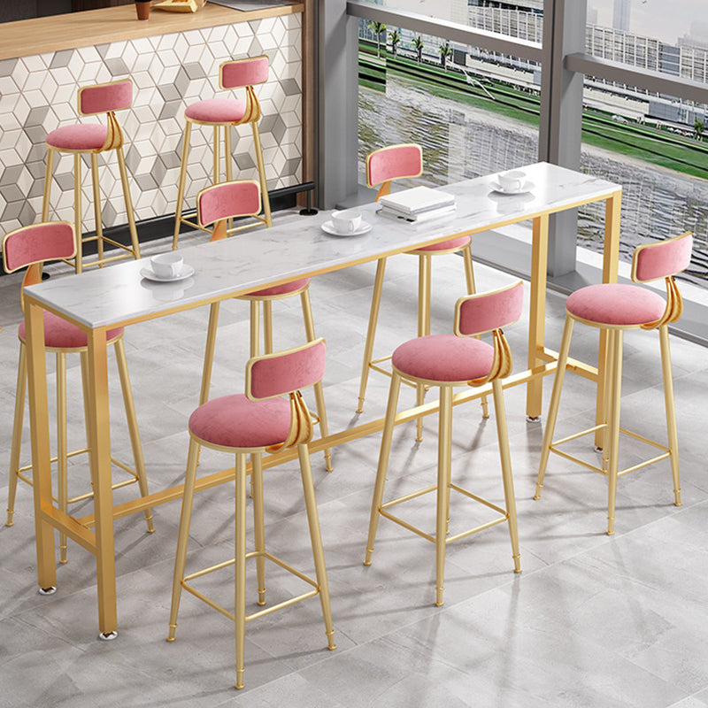 Modern Bar Height Table Metal Base Bistro Pub Table for Patio Use