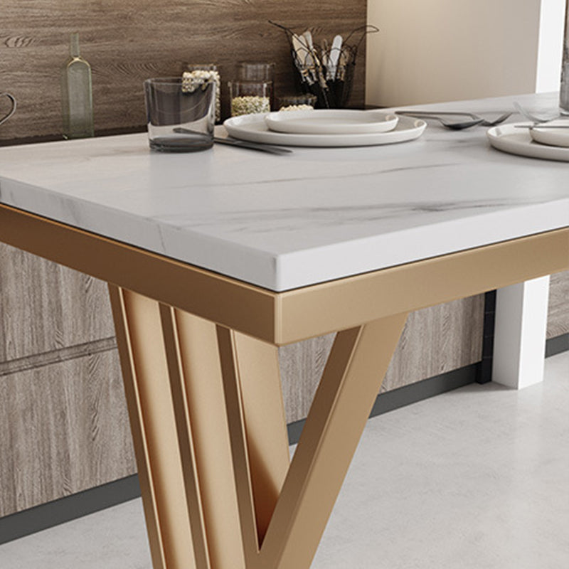 Glam Bar-height Table Faux Marble Top Bistro Pub Table with Gold Base