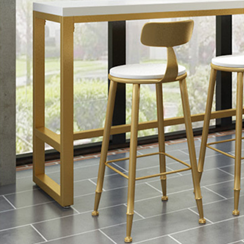 Glam Bar Height Table Solid Wood Top Bistro Pub Table with Gold Base