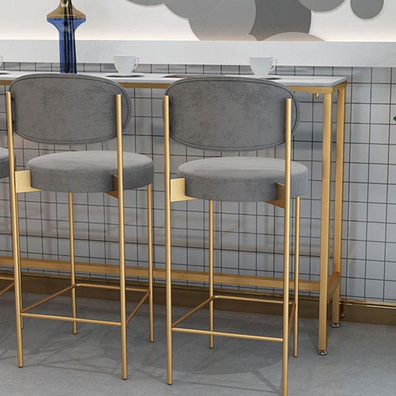 Modern Bar Height Table White Faux Marble Top Bistro Bar Table with Gold Base