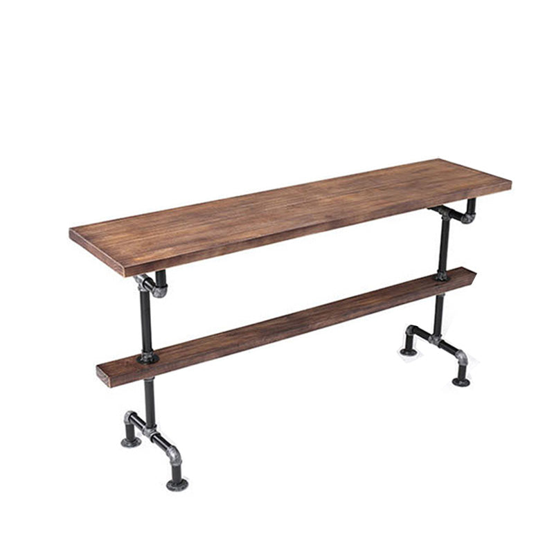 Industrial Bar-height Table Solid Wood Top Bistro Pub Table for Patio Use