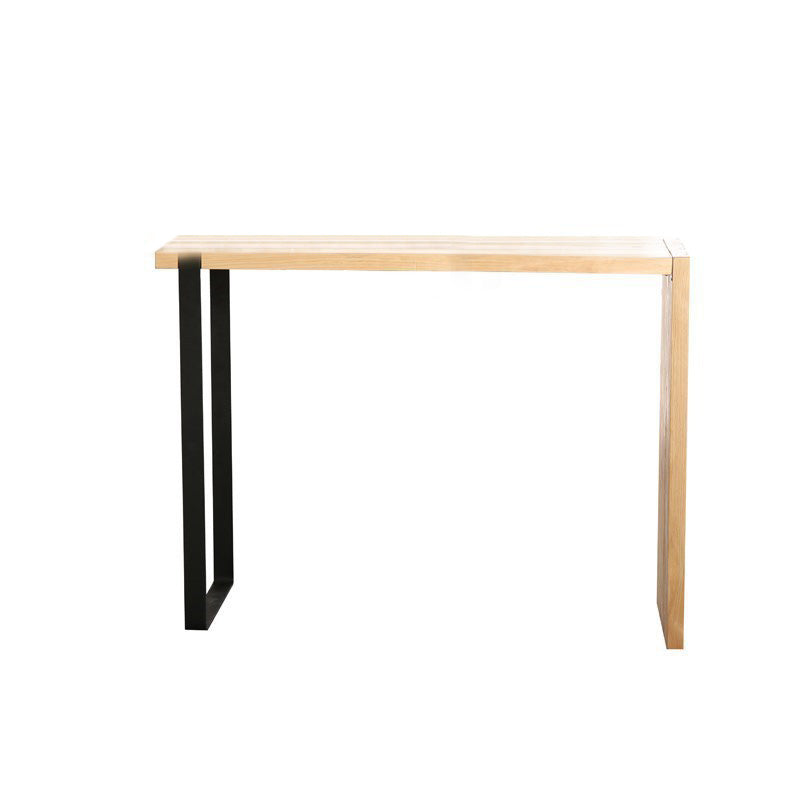 Modern Bar Height Table Solid Wood Top Bistro Bar Table for Patio Use