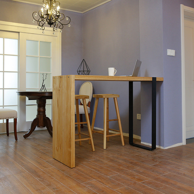 Modern Bar Height Table Solid Wood Top Bistro Bar Table for Patio Use