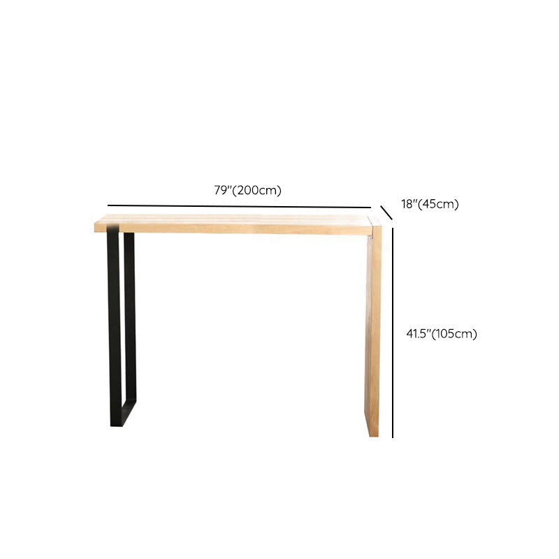 Modern Bar Height Table Solid Wood Top Bistro Bar Table for Patio Use