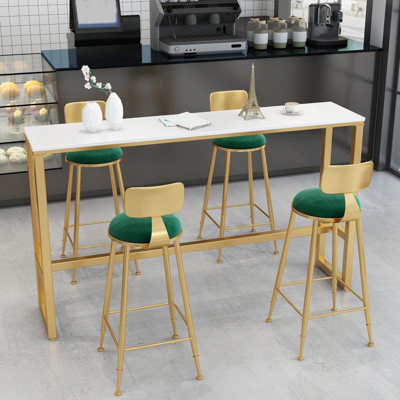 Glam Bar Height Table Faux Marble Top Bistro Table for Patio Use