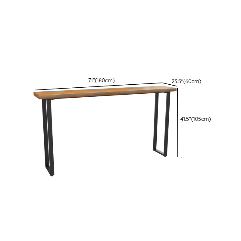 Industrial Bar Height Table Solid Wood Top Bistro Table for Patio Use